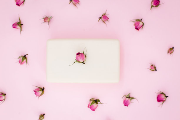 粉底天然玫瑰香皂。图片下载