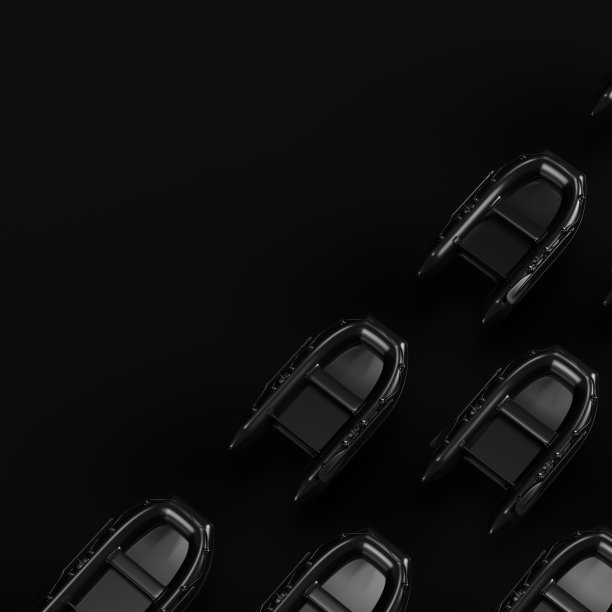 黑色充气船的阵列在黑暗的背景。极简主义的概念。图片下载