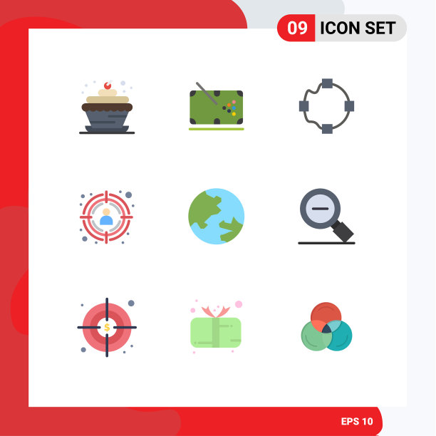 设置9平面颜色网格上的地理地球图片下载