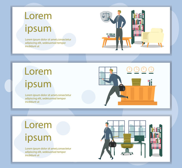 忙碌的律师试图及时赶到三横幅图片下载