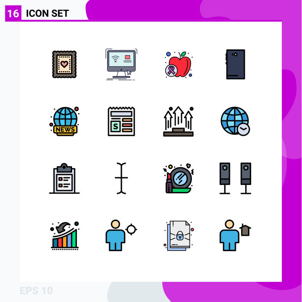 在网格上设置16条平面颜色填充线图片下载