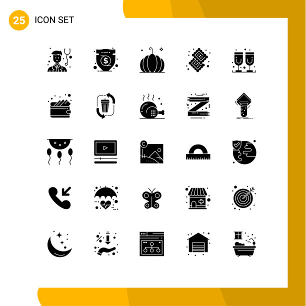 25固体字形概念的网站移动和图片下载