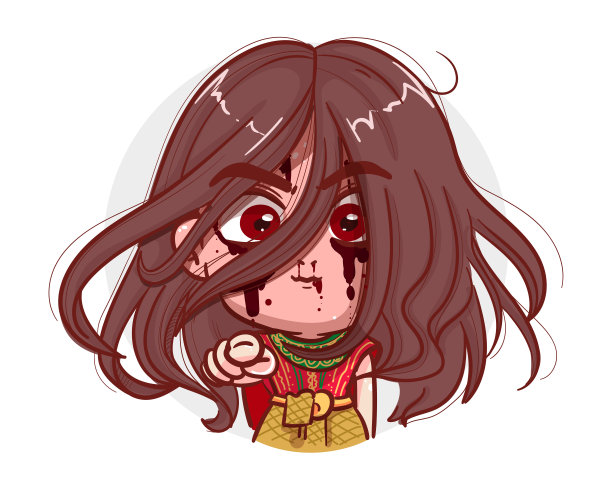 泰国鬼在传统服装点手指和愤怒的情绪孤立在白色背景与可怕的万圣节概念。图片下载