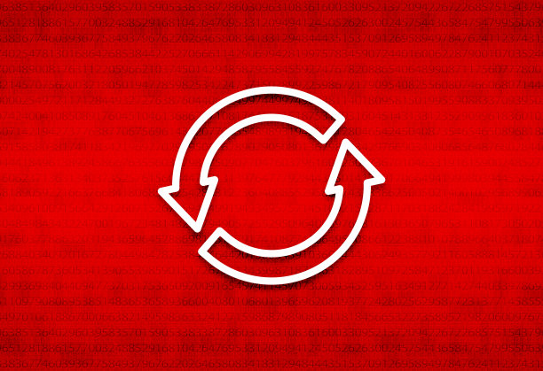 更新图标抽象数字屏幕红色背景插图图片下载