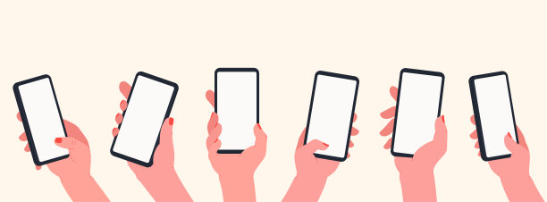 手里拿着手机。一双手空白的智能手机屏幕。交流和社交媒体的概念，学习，应用程序的触摸屏设备。图片下载