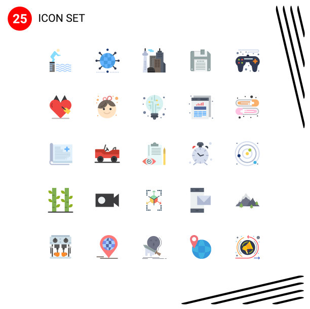 为游戏设置25个现代UI图标符号图片下载