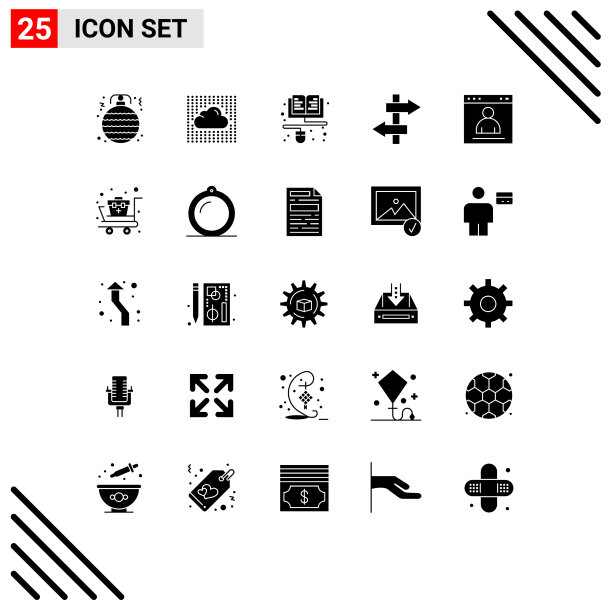 25固体字形概念的网站移动和图片下载