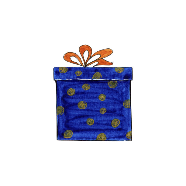 手绘水彩圣诞礼盒图片下载