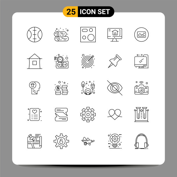 25个创意图标现代符号和符号UI图片下载