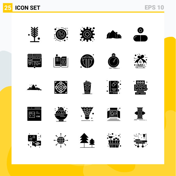 为网络和移动设置的25个通用实体符号图片下载