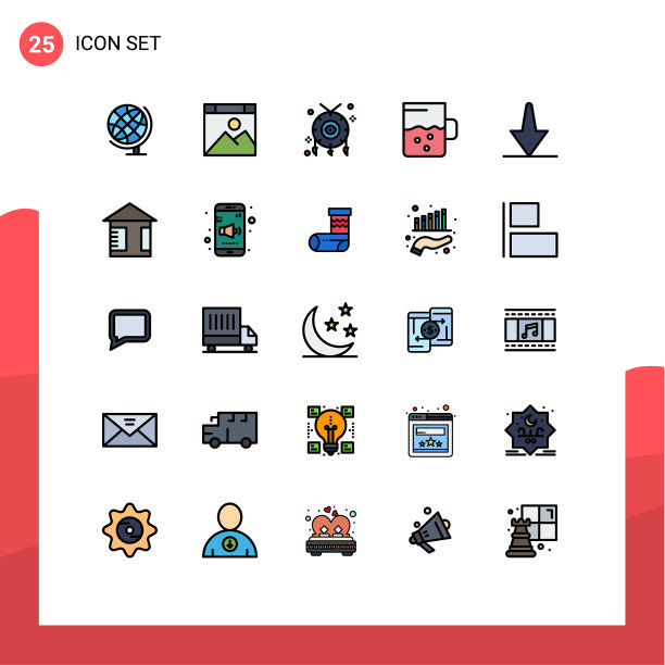 通用图标符号组25现代填充图片下载