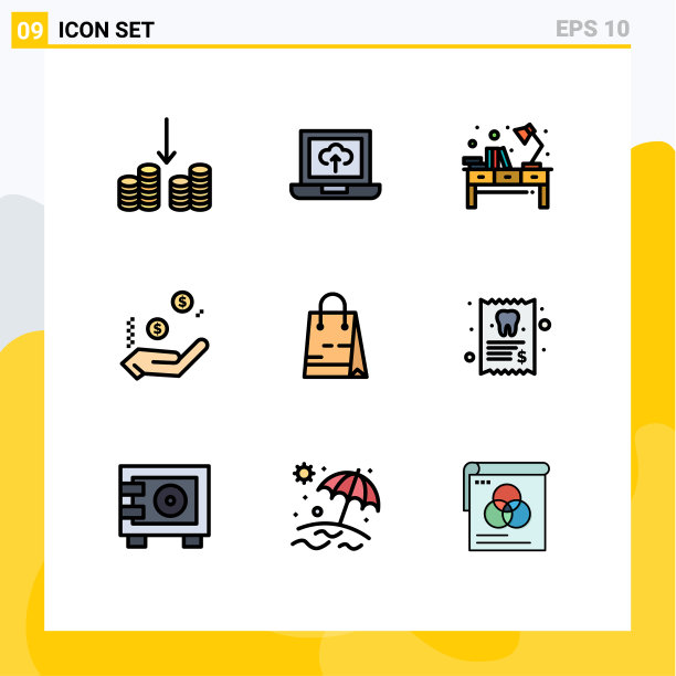 9主题填充线平色和可编辑图片下载