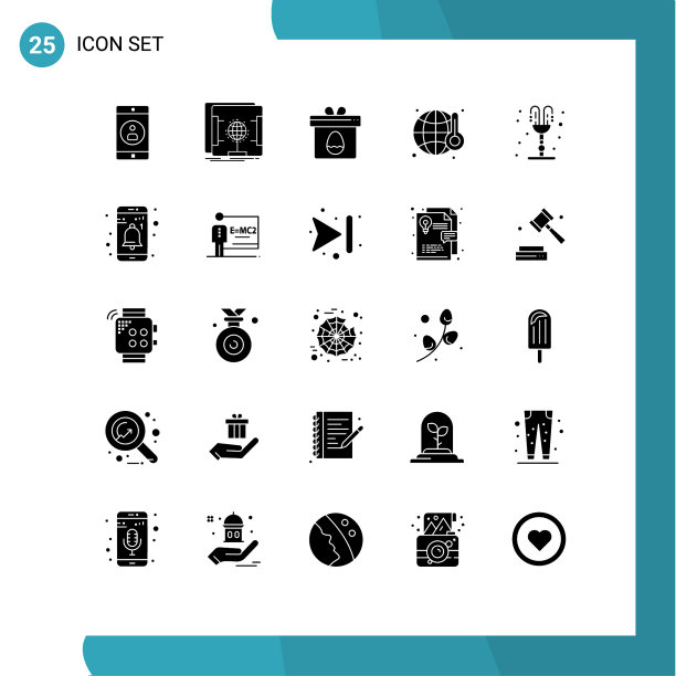 设置25个现代的UI图标标志公园图片下载