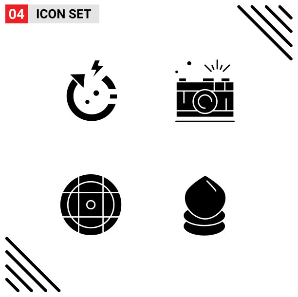 包4个创造性的固体符号箭头球图片下载