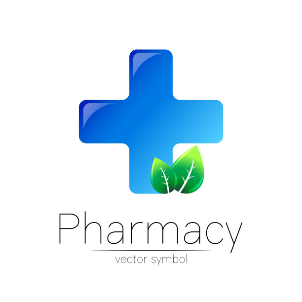 药房标志有蓝十字和绿色图片下载