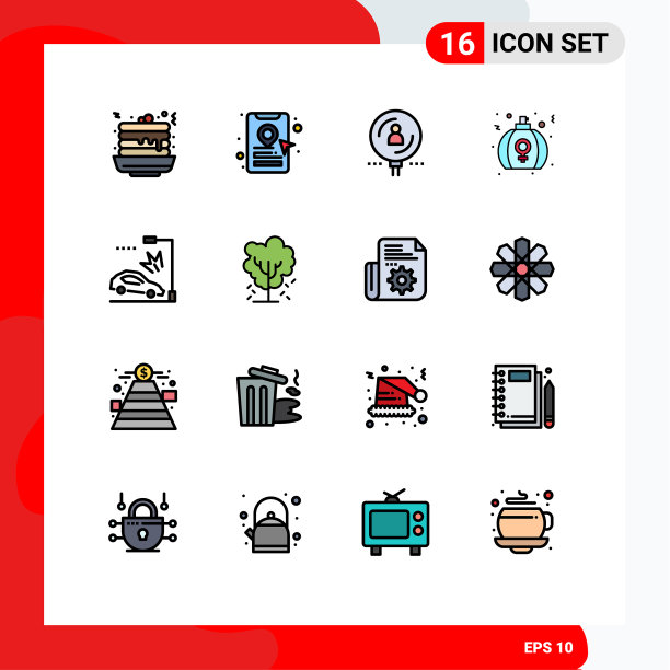 现代设置16平色填充线条和图片下载