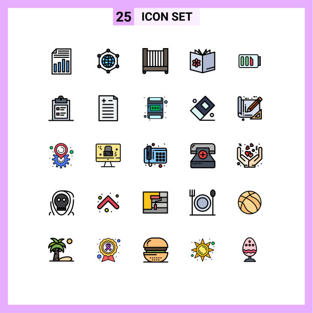 25个通用填充线平色标志符号图片下载