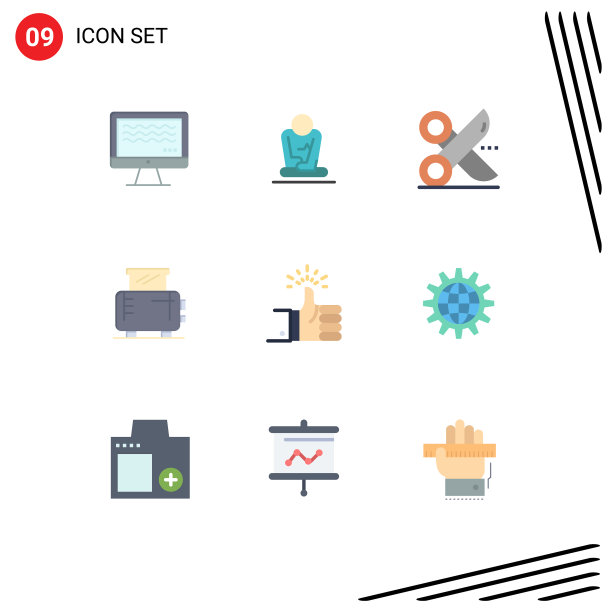 现代set 9 flat colors象形文字图片下载