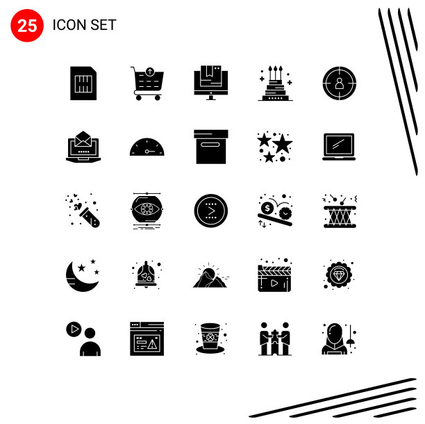 为网络和移动设置的25个通用实体符号图片下载