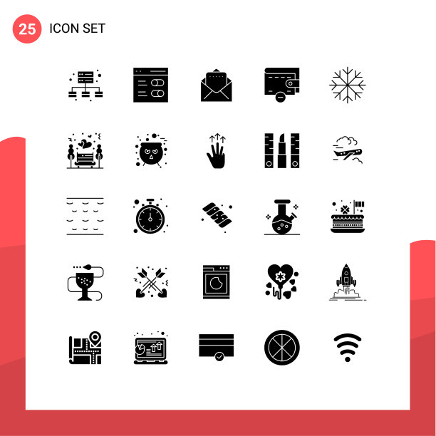 Solid字形包25个通用符号之夜图片下载