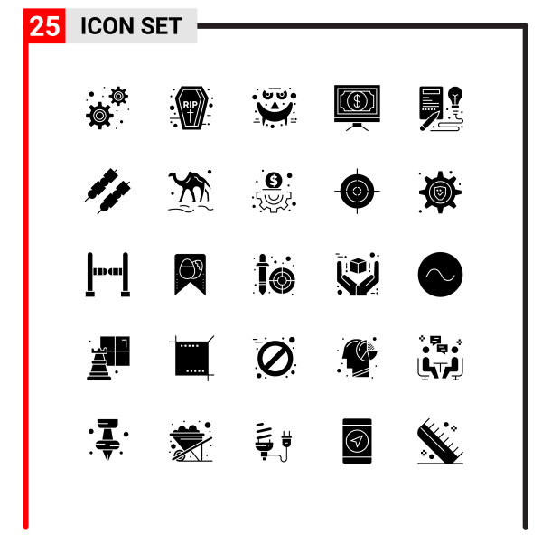 25个创意图标的现代符号和符号图片下载