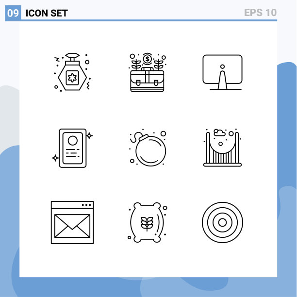 象形图设定9简单轮廓炸弹测试图片下载