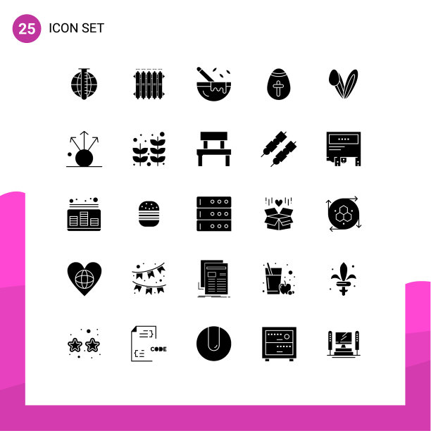 25固体字形概念的网站移动和图片下载