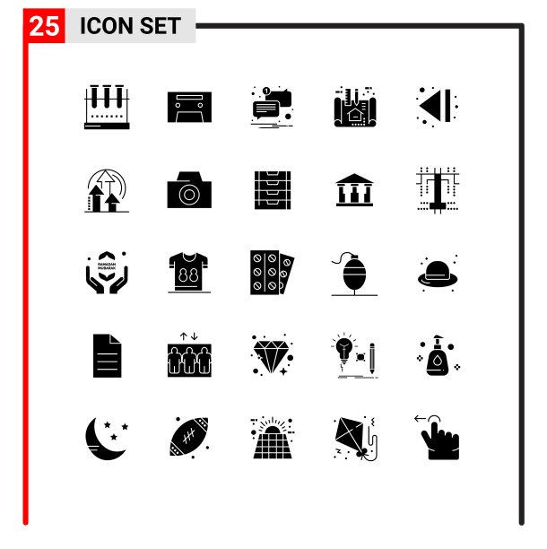 股票图标包25行符号和符号图片下载