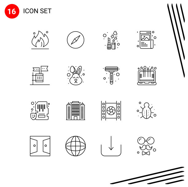图形设定16个简单轮廓抵制图片下载