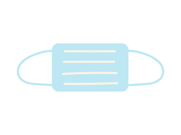 淡蓝色面具的矢量插图图片下载