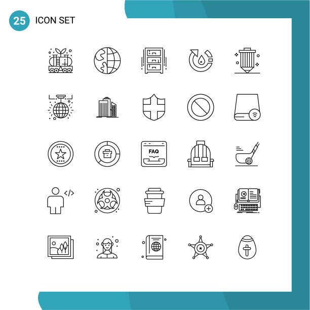 象形文字设置了25条简单的线条环境图片下载