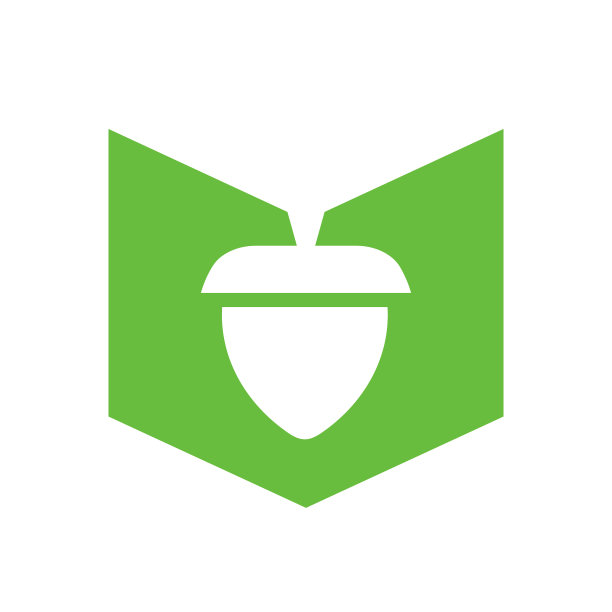 橡树橡子和书籍标志模板设计元素图片下载