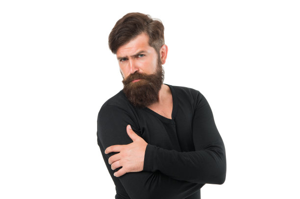 理发师沙龙。个人胡子风格。基因能生长的最大长度。白种人长胡子。有型的胡子和胡须形状的胡子男子。不剃须的潮人。时尚的概念图片下载