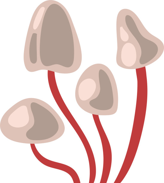 真菌植物手绘风格图标图片下载