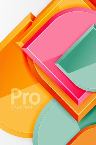 光滑的玻璃方块与圆形元素几何图片下载