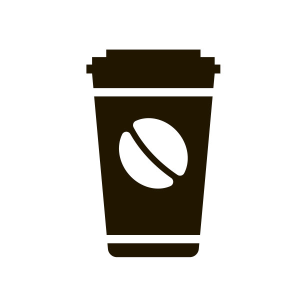 纸杯咖啡图标上的白色背景eps图片下载