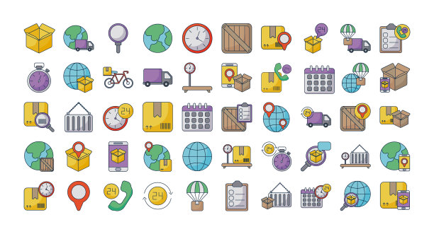 将货运物流图标设置为白色图片下载