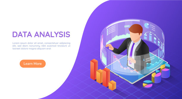 等距网络旗帜商人平板电脑与图片下载
