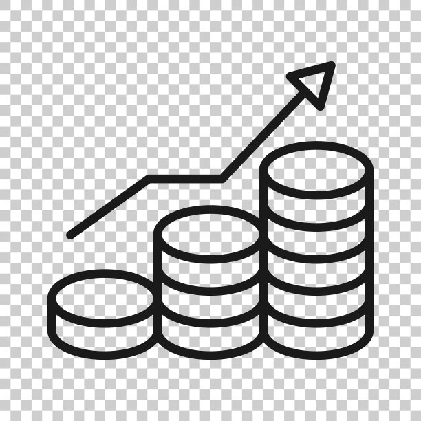扁平风格金融收入增长率图标图片下载