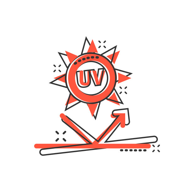 紫外线辐射图标在漫画风格的紫外线图片下载
