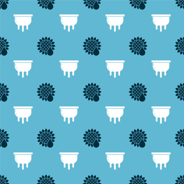 设置向日葵和乳房在无缝模式图片下载