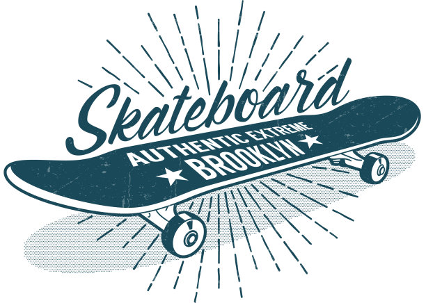 滑板复古印花与经典图片下载