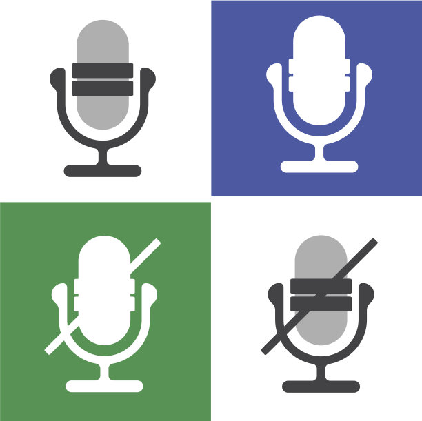 麦克风图标上的白色背景图片下载
