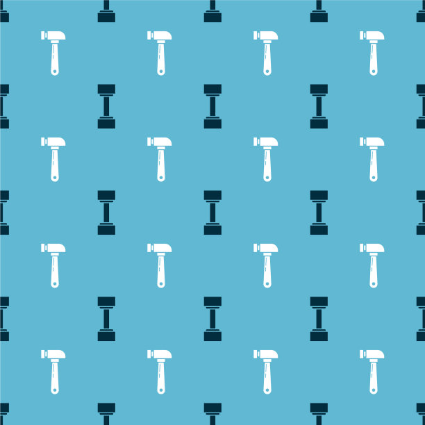 设置哑铃和锤在无缝模式图片下载