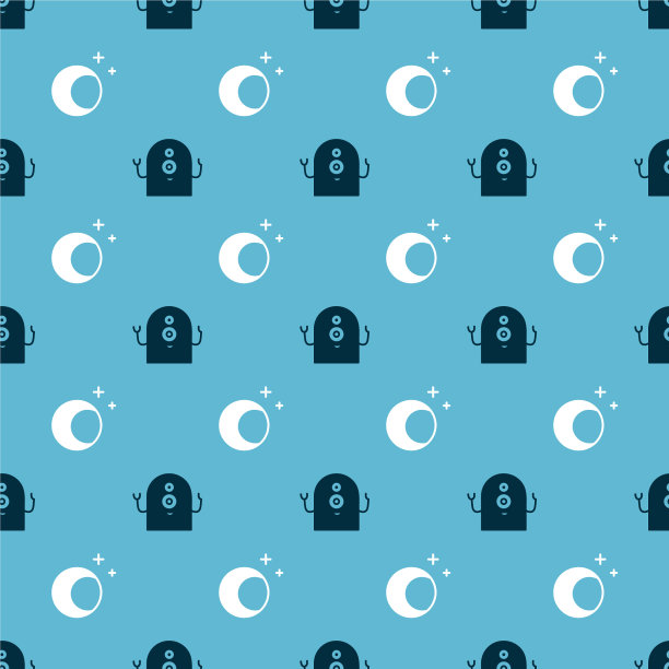 设定外星人和月亮和星星在无缝模式图片下载