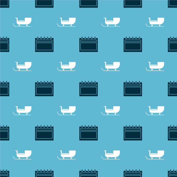 设定日历和圣诞老人的雪橇图片下载