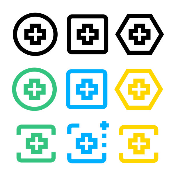 简单的医疗图标符号标识设计图片下载