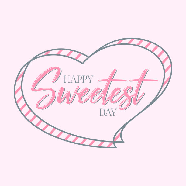 单词字母快乐甜蜜的一天元素设计模板图片下载