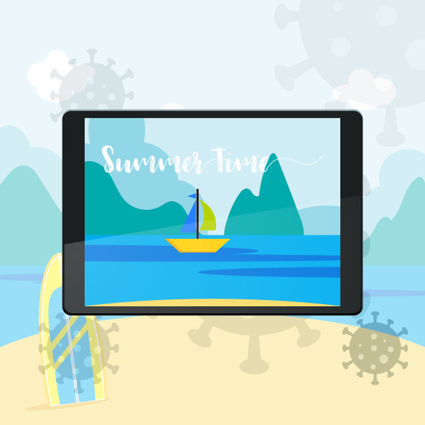 2019冠状病毒病期间的夏季时间概念图片下载