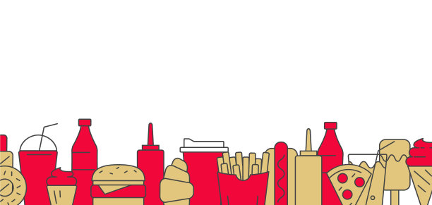 快餐和饮料菜单上的项目图片下载